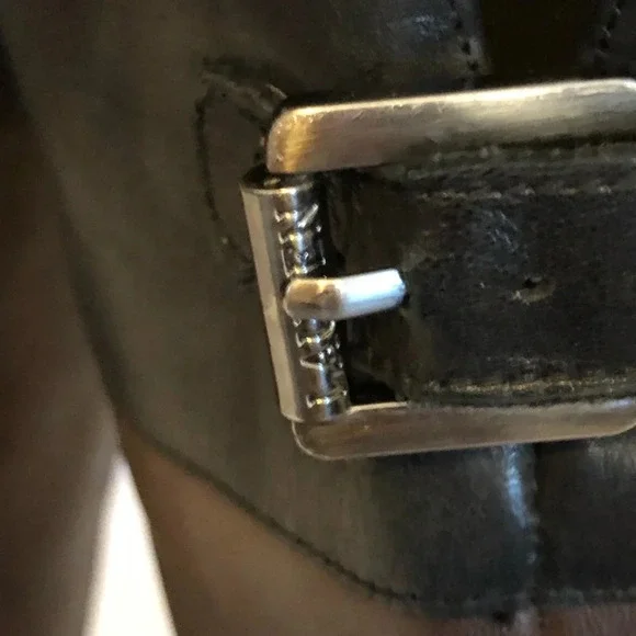 Lauren Ralph Lauren 7B Two Tone Brown and Black Leather Riding Boots Womens - Picture 7 of 14